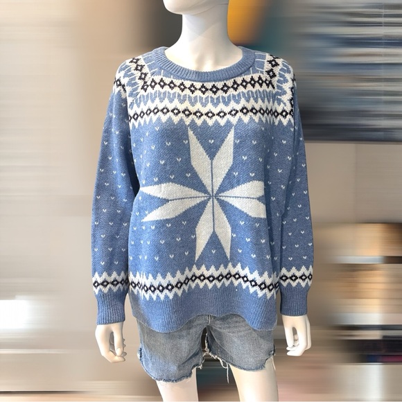 AND THE WHY Beautiful winter wonderland oversized sweater S/M M/L combo size - Picture 5 of 7